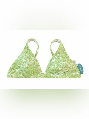 NWT Yumi Green Paisley Triangle Bikini Top Halter Swimwear Size XXL